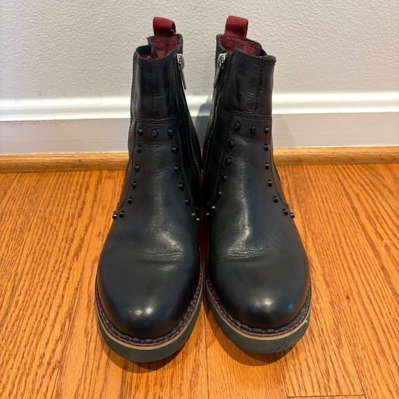 Pikolinos Vicar Black Leather Studded Ankle Boots Chelsea Biker Size 39 8.5 - 9 - Picture 6 of 12